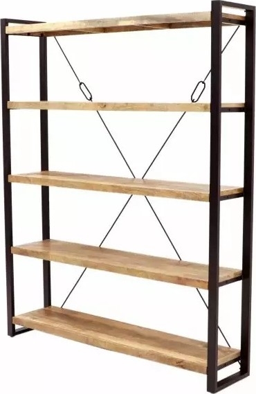 Retro Bücherregal 200x160 cm Massivholz/Mango