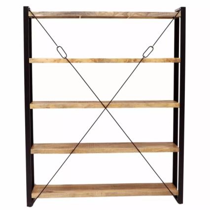 Retro Bücherregal 200x160 cm Massivholz/Mango