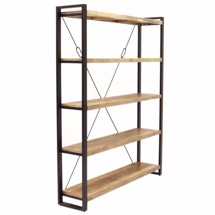 Retro Bücherregal 200x160 cm Massivholz/Mango