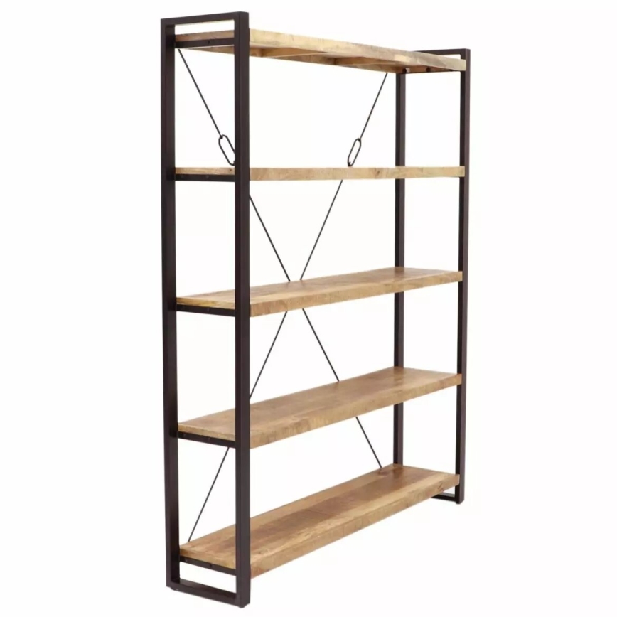 Retro Bücherregal 200x160 cm Massivholz/Mango