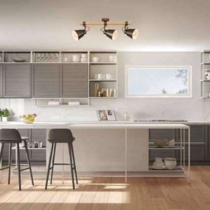 RETRO-Spotleuchte 3xE27/40W/230V braun