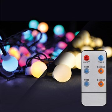 RGB-LED Lichterkette, dimmbar, für den Außenbereich, 200 LEDs, 8 Funktionen, 25 m, IP44, mit Fernbedienung