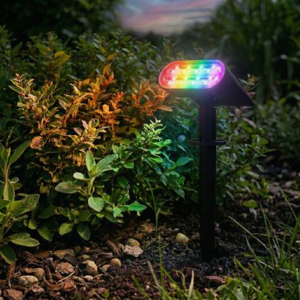 RGB-LED-Solarlampe 2-in-1 LED/3,7 V 1200 mAh IP54 schwarz