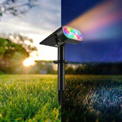 RGB-LED-Solarlampe 2-in-1 LED/3,7 V 1200 mAh IP54 schwarz
