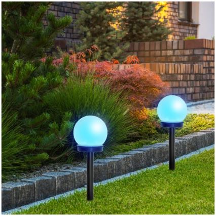 RGB-LED Solarleuchte SPHERE LED/1,2V IP44 40 mAh Ø 10 cm