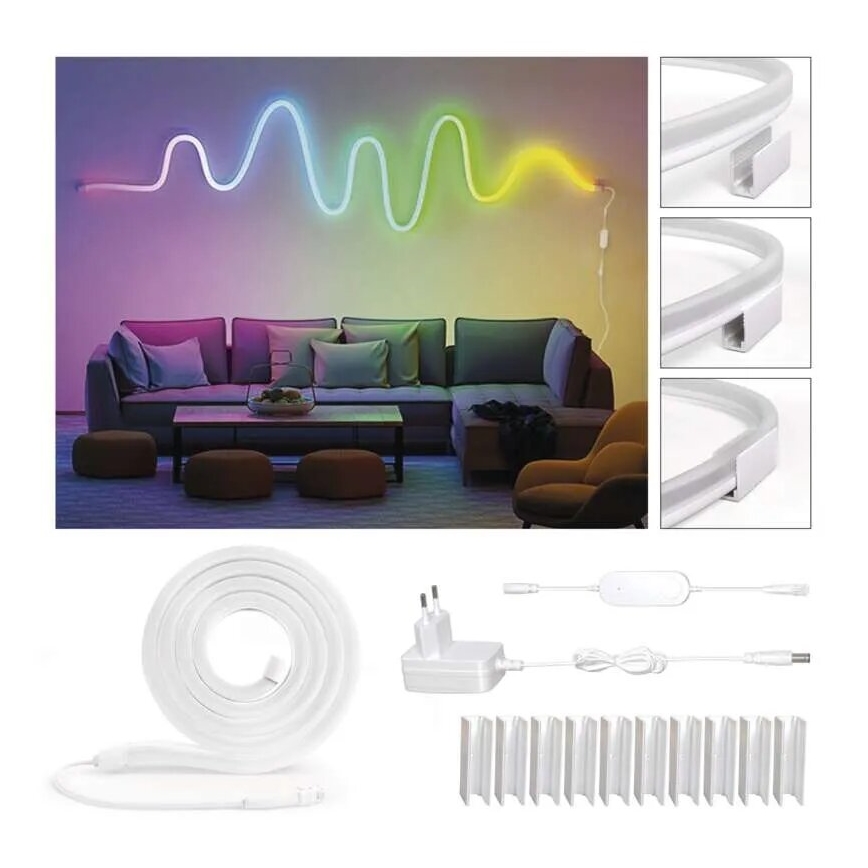 RGBIC Dimmbarer LED-Streifen GoSmart LED/24W/230V 3 m Wi-Fi Tuya
