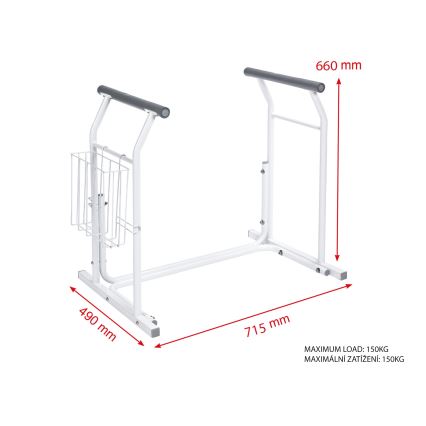 Ridder - Mobile Stützgriffe für WC 66x71,5 cm weiß