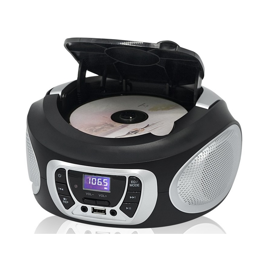 Roadstar CDR-365U/SL - Radio mit FM/PLL und USB 32W/230V/4xLR14 schwarz/silber