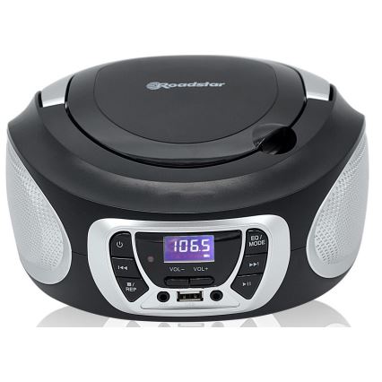 Roadstar CDR-365U/SL - Radio mit FM/PLL und USB 32W/230V/4xLR14 schwarz/silber