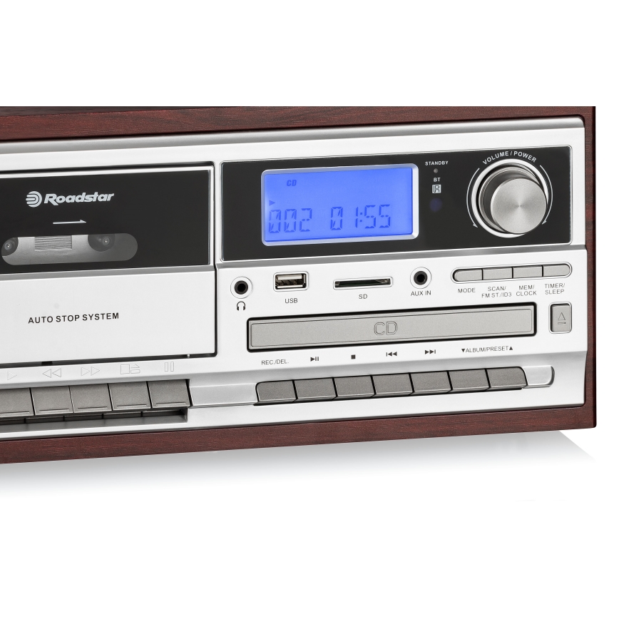 Roadstar HIF-8892 EBT - Hi-Fi-System mit Plattenspieler, CD- und Kassettendeck 64W/230V + Fernbedienung