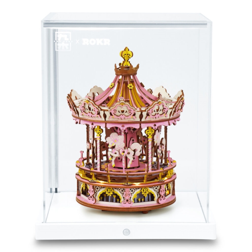 RoboTime - 3D-Spieluhr-Puzzle Romantisches Karussell rosa