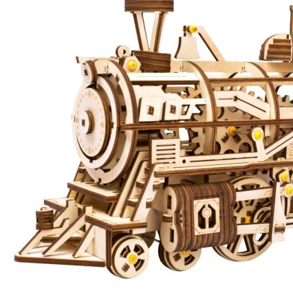 RoboTime - Mechanisches 3D-Holzpuzzle Dampflokomotive