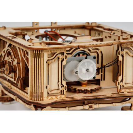 RoboTime - Mechanisches 3D-Holzpuzzle Grammophon (elektrischer Antrieb))