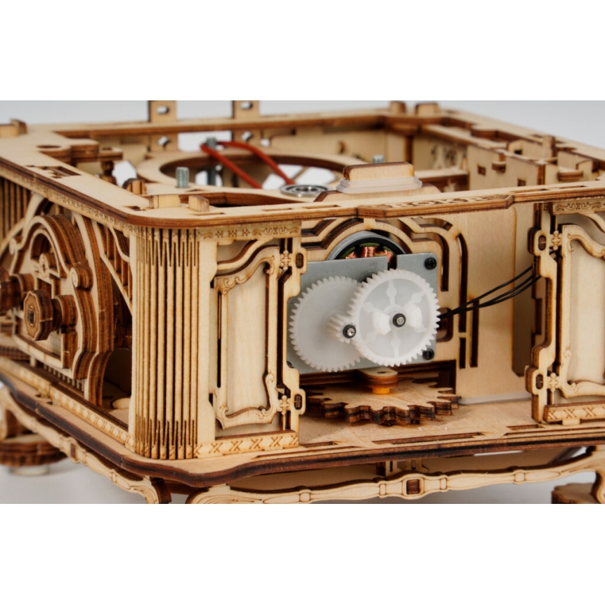 RoboTime - Mechanisches 3D-Holzpuzzle Grammophon (manueller Antrieb)