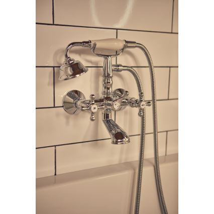 Roca A5A014BC00 - Badewannenset mit Wannenarmatur CARMEN RETRO, glänzender Chrom