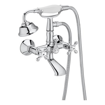 Roca A5A014BC00 - Badewannenset mit Wannenarmatur CARMEN RETRO, glänzender Chrom