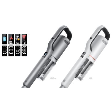 ROIDMI RI-X30PRO - Stielstaubsauger 2-in-1 mit OLED Anzeige und Zubehör 435W/2500 mAh matt Chrom
