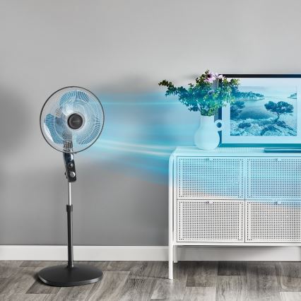 Rowenta - Standventilator mit integriertem Mückenabweiser ESSENTIAL+ 60W/230V 130 cm schwarz
