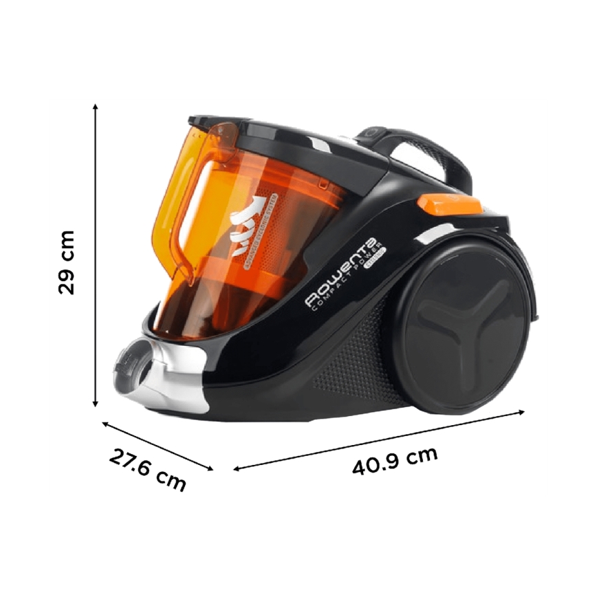 Rowenta - Staubsauger ohne Beutel COMPACT POWER 1,5l 750W/230V schwarz/orange