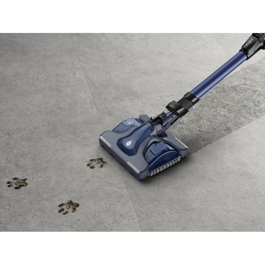 Rowenta - Stielstaubsauger mit Wischmopp X-FORCE FLEX ANIMAL AQUA AUTO 3in1 480W/32,4V 2500 mAh blau