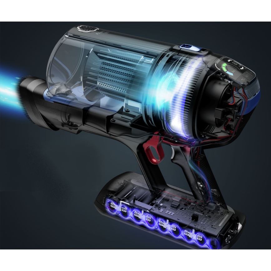 Rowenta - Stielstaubsauger mit Wischmopp X-FORCE FLEX ANIMAL AQUA AUTO 3in1 480W/32,4V 2500 mAh blau