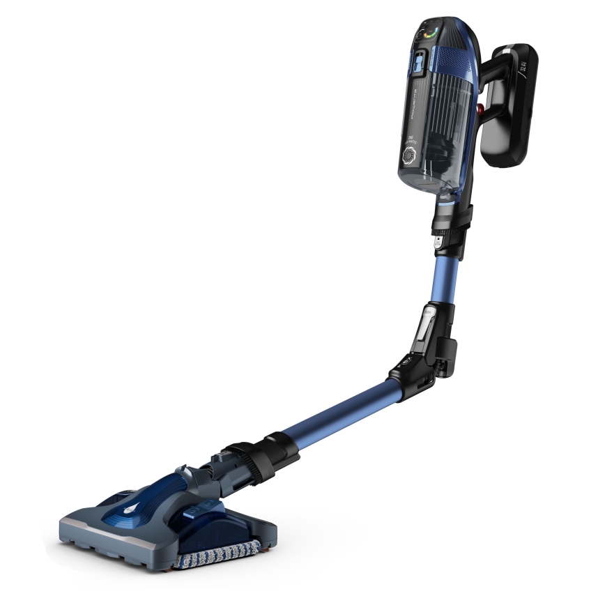 Rowenta - Stielstaubsauger mit Wischmopp X-FORCE FLEX ANIMAL AQUA AUTO 3in1 480W/32,4V 2500 mAh blau