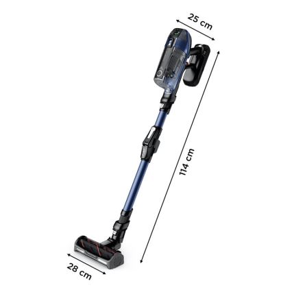 Rowenta - Stielstaubsauger mit Wischmopp X-FORCE FLEX ANIMAL AQUA AUTO 3in1 480W/32,4V 2500 mAh blau