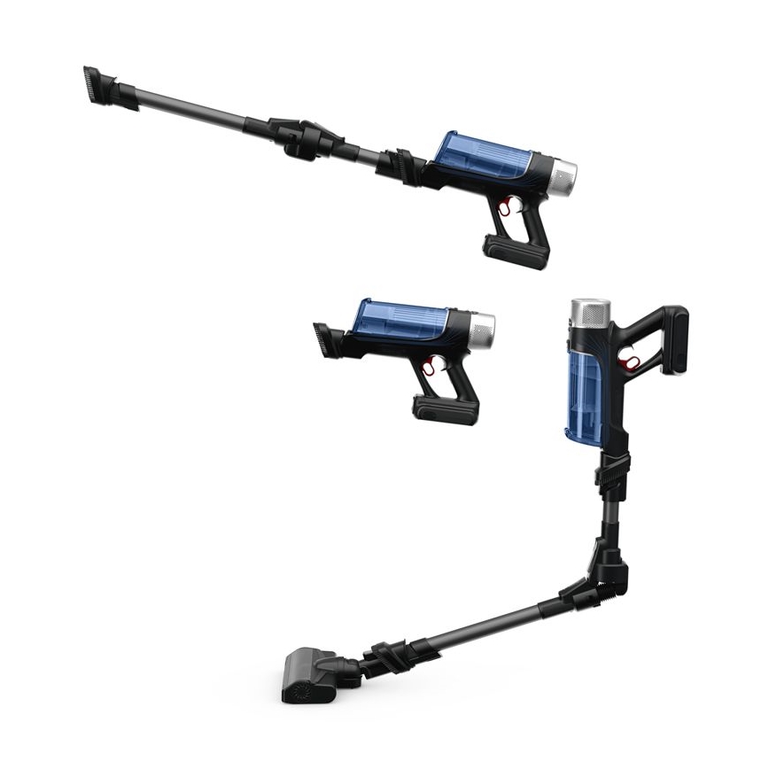 Rowenta - Stielstaubsauger mit Wischmopp X-FORCE FLEX ANIMAL AQUA AUTO 4in1 250W/25,2V 2500 mAh schwarz/blau