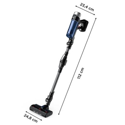 Rowenta - Stielstaubsauger mit Wischmopp X-FORCE FLEX ANIMAL AQUA AUTO 4in1 250W/25,2V 2500 mAh schwarz/blau