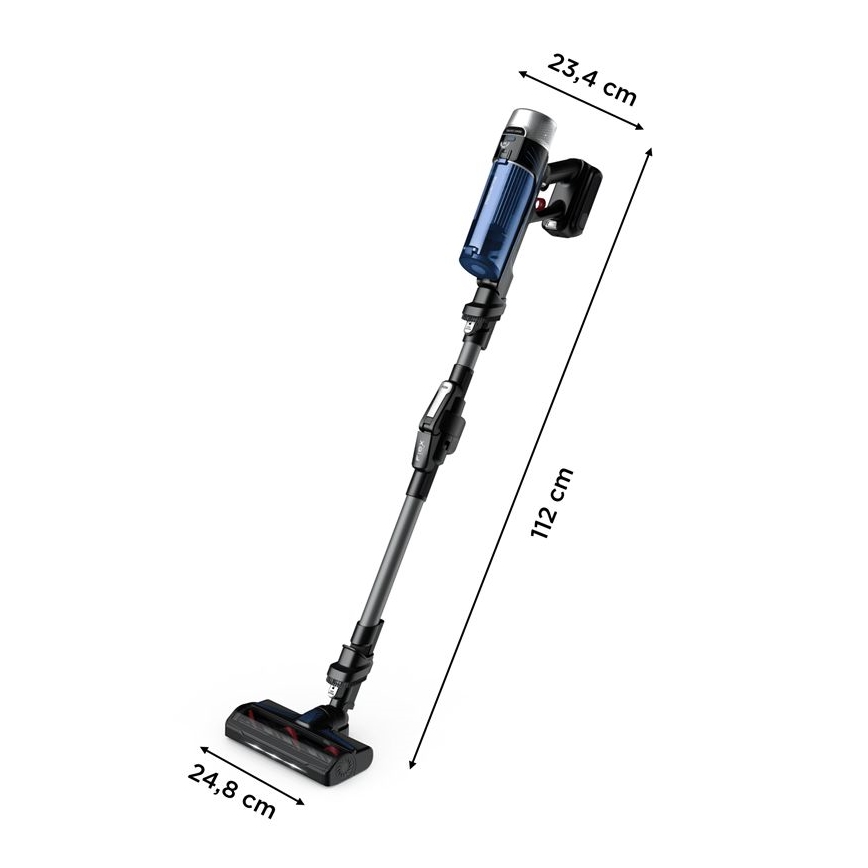 Rowenta - Stielstaubsauger mit Wischmopp X-FORCE FLEX ANIMAL AQUA AUTO 4in1 250W/25,2V 2500 mAh schwarz/blau
