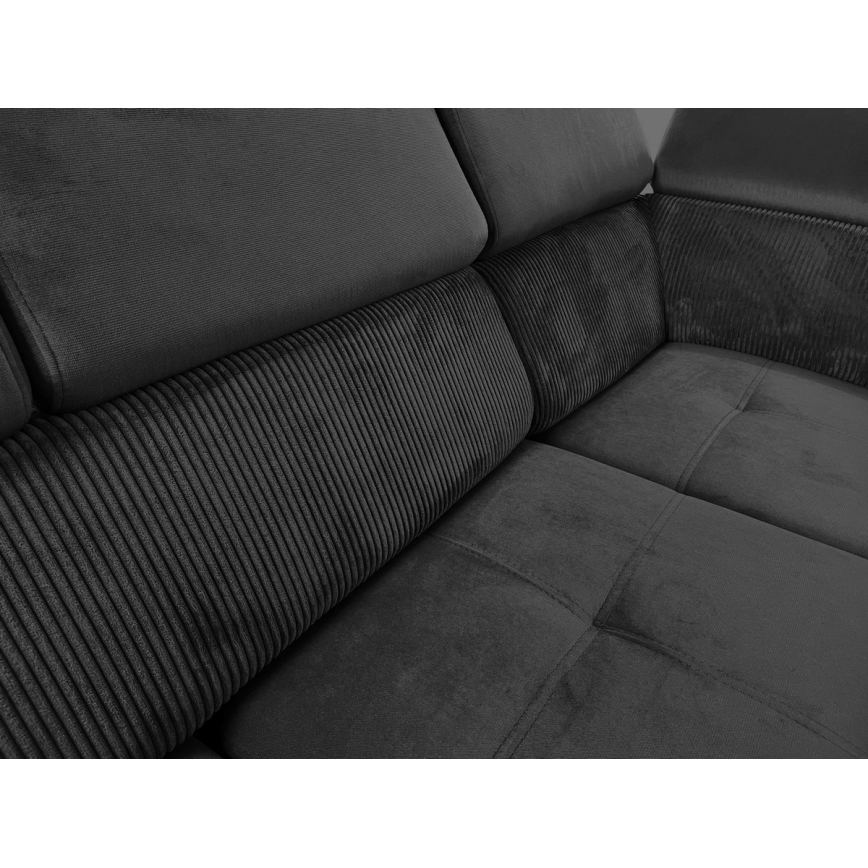 Schlafsofa mit universeller U-Ecke und Stauraum SALVADA in Dunkelgrau