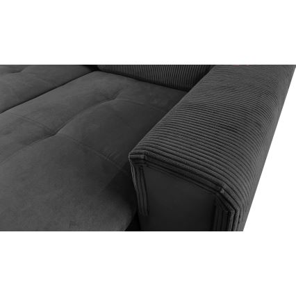 Schlafsofa mit universeller U-Ecke und Stauraum SALVADA in Dunkelgrau