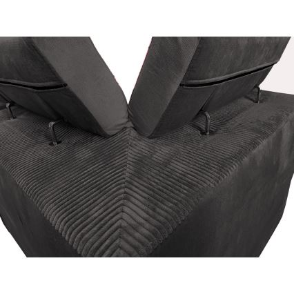 Schlafsofa mit universeller U-Ecke und Stauraum SALVADA in Dunkelgrau