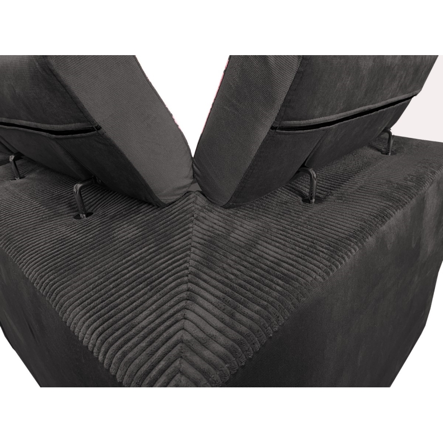 Schlafsofa mit universeller U-Ecke und Stauraum SALVADA in Dunkelgrau