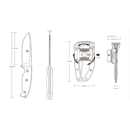 Ruike RUJF118G - Messer JAGER 22,3 cm grün