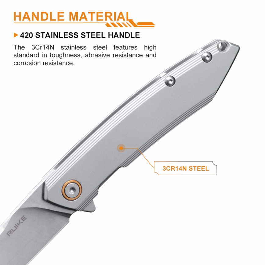 Ruike RUP831SSA - Folding compact Messer 19,5 cm silbern