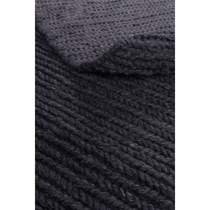 Runder Naturteppich FIR WOOL 160 cm 2600 g/m2 Anthrazit