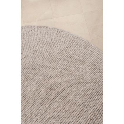 Runder Naturteppich FIR WOOL 160 cm 2600 g/m² beige