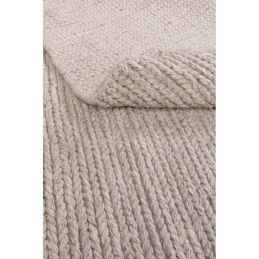 Runder Naturteppich FIR WOOL 160 cm 2600 g/m² beige