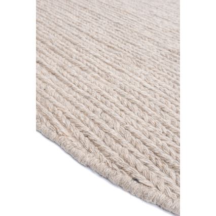 Runder Naturteppich FIR WOOL 160 cm 2600 g/m² beige