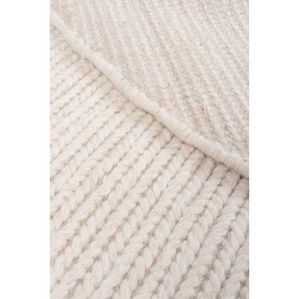 Runder Naturteppich FIR WOOL, Ø 160 cm, 2600 g/m², creme