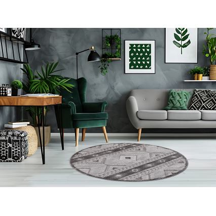 Runder Outdoor-Teppich CHIARA 120 cm grau