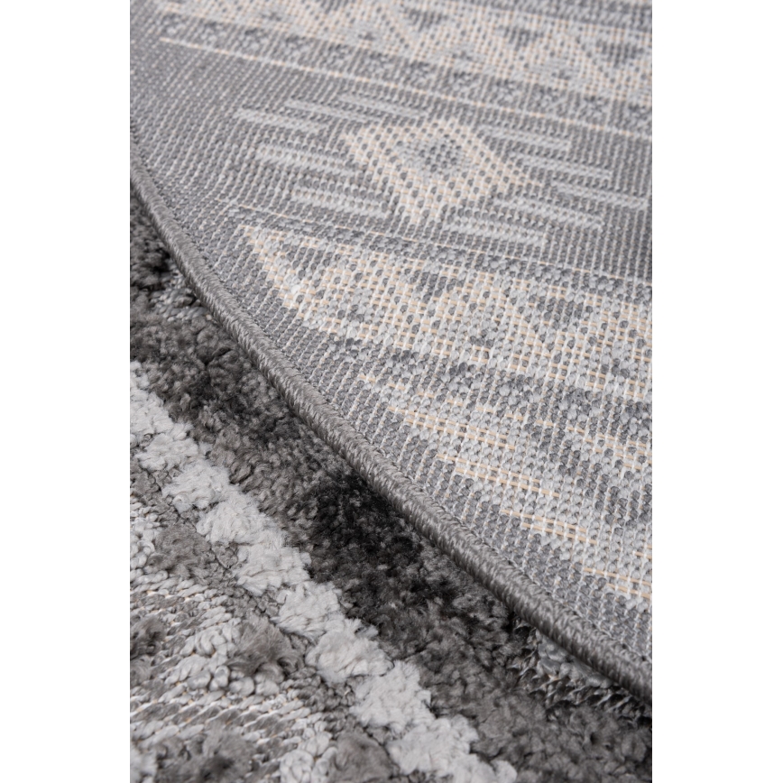 Runder Outdoor-Teppich CHIARA 120 cm grau