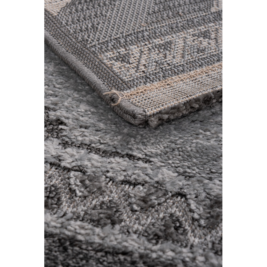 Runder Outdoor-Teppich CHIARA 120 cm grau