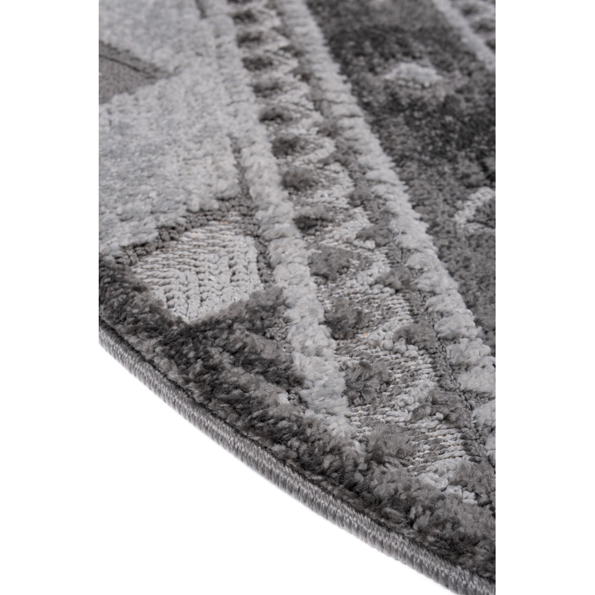 Runder Outdoor-Teppich CHIARA 120 cm grau