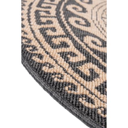 Runder Outdoor-Teppich DELMAR 80 cm anthrazit/beige