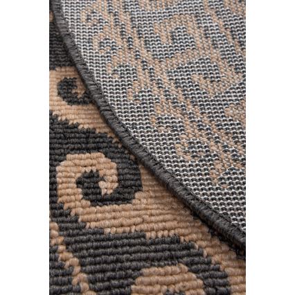Runder Outdoor-Teppich DELMAR 80 cm anthrazit/beige