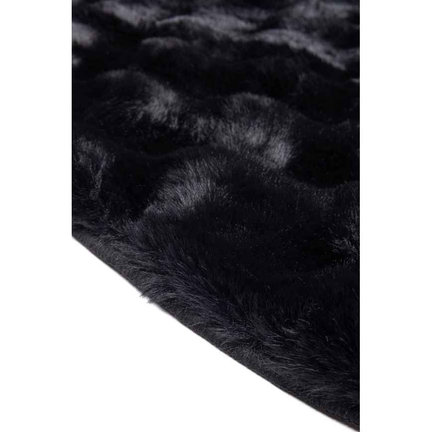 Runder Teppich RABBIT BUBBLE 160 cm schwarz