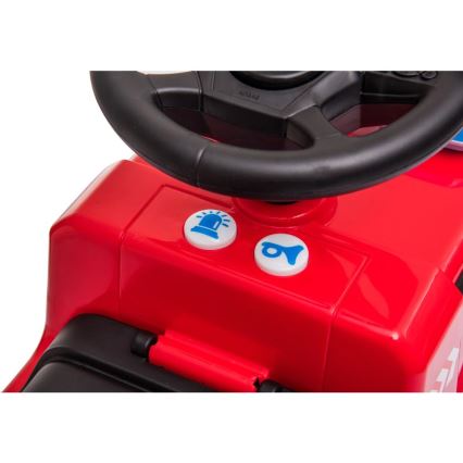 Rutschauto Mercedes Feuerwehrauto 2xAA rot