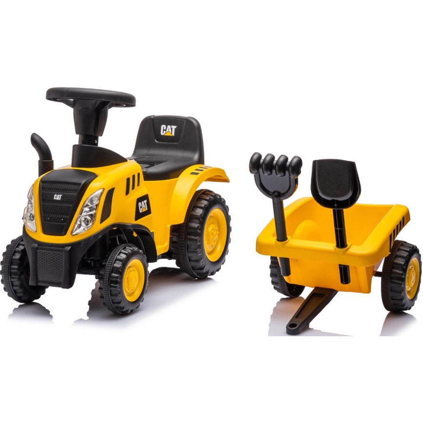 Rutschauto Traktor CAT 2xAA gelb/schwarz